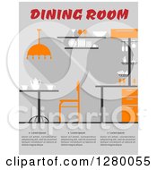 Poster, Art Print Of Dining Room Interior With Sample Text
