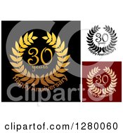 Poster, Art Print Of 30 Year Anniversary Wreath Designs On Different Backgrounds