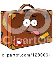 Clipart Of A Goofy Cartoon Suitcase Character Royalty Free Vector Illustration by Vector Tradition SM