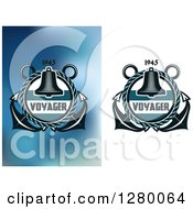 Clipart Of Nautical Bell And Anchor Designs Royalty Free Vector Illustration