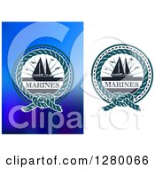 Clipart Of Marines Rope Circles With Ships Royalty Free Vector Illustration
