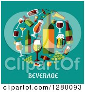 Poster, Art Print Of Beverages With Text On Turquoise