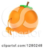 Clipart Of A 3d Orange Character Facing Right Royalty Free Illustration by Julos