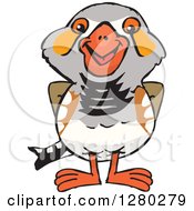Clipart Of A Happy Zebra Finch Bird Royalty Free Vector Illustration by Dennis Holmes Designs