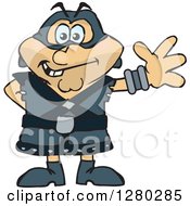 Clipart Of A Waving Executioner Royalty Free Vector Illustration