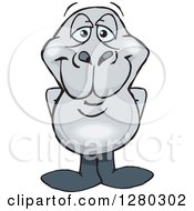 Clipart Of A Happy Dugong Standing Royalty Free Vector Illustration