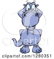 Clipart Of A Happy Purple Apatosaurus Dinosaur Royalty Free Vector Illustration