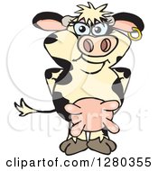 Poster, Art Print Of Happy Holstein Cow Standing