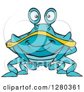 Poster, Art Print Of Happy Blue And Yellow Crab