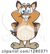 Clipart Of A Happy Chipmunk Standing Royalty Free Vector Illustration by Dennis Holmes Designs