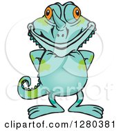 Poster, Art Print Of Happy Chameleon Lizard Standing