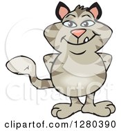 Poster, Art Print Of Happy Striped Tabby Cat Standing