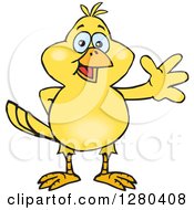 Friendly Waving Yellow Canary Bird