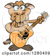 Poster, Art Print Of Happy Camel Playing An Acoustic Guitar