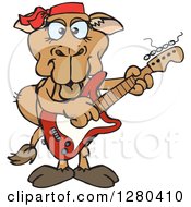 Poster, Art Print Of Happy Camel Playing An Electric Guitar