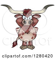 Poster, Art Print Of Happy Longhorn Bull Standing