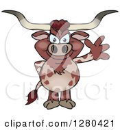 Poster, Art Print Of Friendly Waving Longhorn Bull