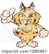 Poster, Art Print Of Grinning Bobcat Holding A Thumb Up