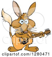 Poster, Art Print Of Happy Bilby Playing An Acoustic Guitar