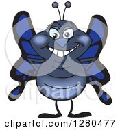 Poster, Art Print Of Happy Blue Butterfly Standing