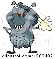 Poster, Art Print Of Happy Rhino Beetle Waving