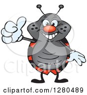 Clipart Of A Happy Ladybug Holding A Thumb Up Royalty Free Vector Illustration