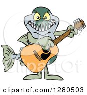Poster, Art Print Of Barracuda Fish Musician Playing A Guitar