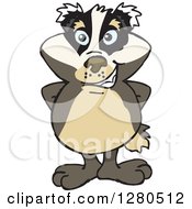 Clipart Of A Happy Honey Badger Royalty Free Vector Illustration
