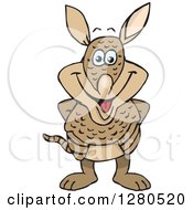 Clipart Of A Happy Armadillo Royalty Free Vector Illustration by Dennis Holmes Designs