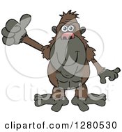 Poster, Art Print Of Happy Ape Holding A Thumb Up