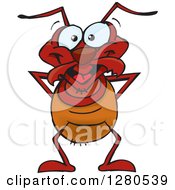 Clipart Of A Happy Ant Royalty Free Vector Illustration