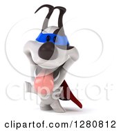 Clipart Of A 3d Jack Russell Terrier Dog Super Hero Standing And Pointing Royalty Free Illustration