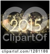 Poster, Art Print Of New Year 2015 Over Stars Bokeh Flares And Geometric Triangles On Black