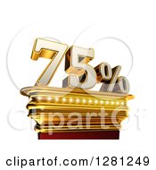 3d Seventy Five Percent Discount On A Gold Pedestal Over White