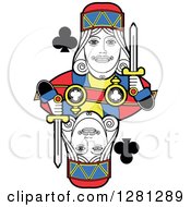 Poster, Art Print Of Borderless King Of Clubs Playing Card