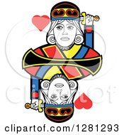 Poster, Art Print Of Borderless King Of Hearts Playing Card