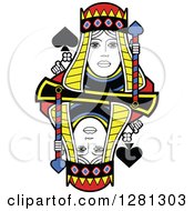Poster, Art Print Of Borderless Queen Of Spades Playing Card