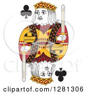 Poster, Art Print Of Borderless Red Black And Yellow King Of Clubs Playing Card