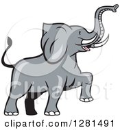 Poster, Art Print Of Cartoon Marching Elephant