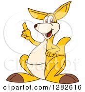 Happy Kangaroo School Mascot Character With An Idea
