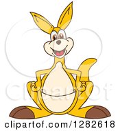 Clipart Of A Happy Kangaroo School Mascot Character Royalty Free Vector Illustration by Toons4Biz