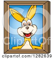 Poster, Art Print Of Happy Kangaroo School Mascot Character Portrait
