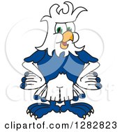 Clipart Of A Happy Seahawk School Mascot Character With A Mohawk Royalty Free Vector Illustration