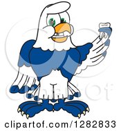 Happy Seahawk School Mascot Character Holding A Tooth That Has Fallen Out