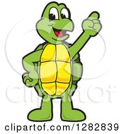 Happy Turtle School Mascot Character With An Idea