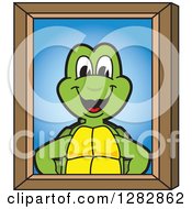 Poster, Art Print Of Happy Turtle School Mascot Character Portrait