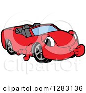 Poster, Art Print Of Red Convertible Car Mascot Character Thinking