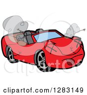 Poster, Art Print Of Dead Red Convertible Car Mascot Character