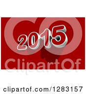 Clipart Of A 3d White And Red Year 2015 Tilted With Shadows On Red Royalty Free Illustration