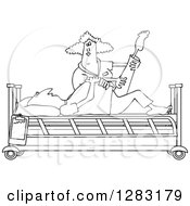 Poster, Art Print Of Black And White Female Nurse Helping A Male Patient Stretch For Physical Therapy Recovery In A Hospital Bed